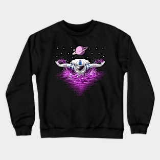 Space Astronaut Swimming Crewneck Sweatshirt